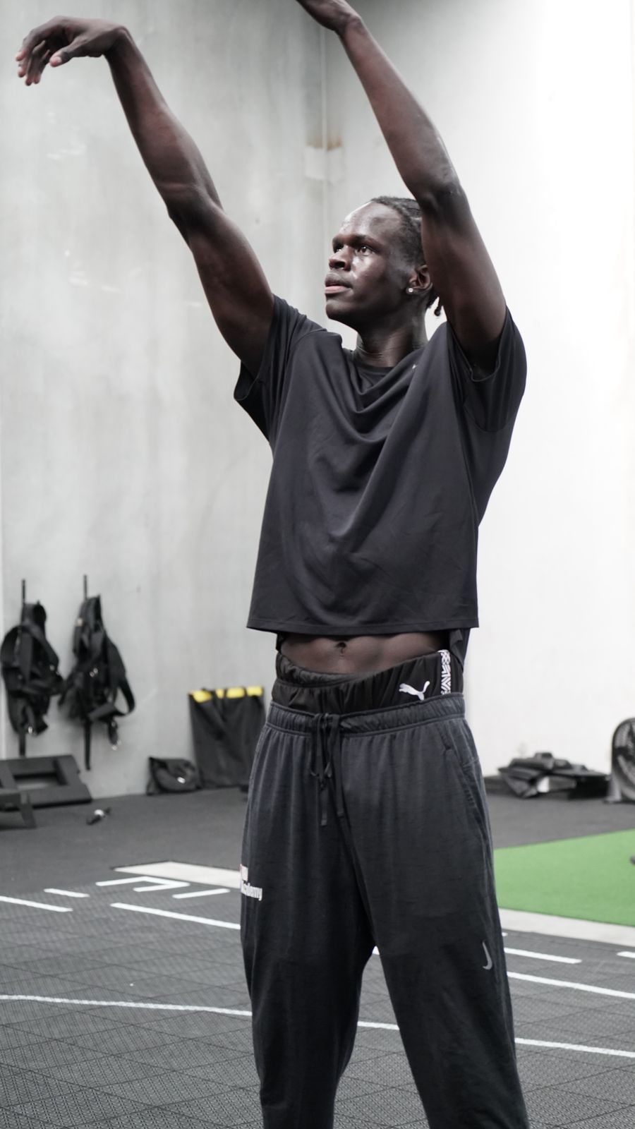 Player holding a shooting follow-through on the From Zero court