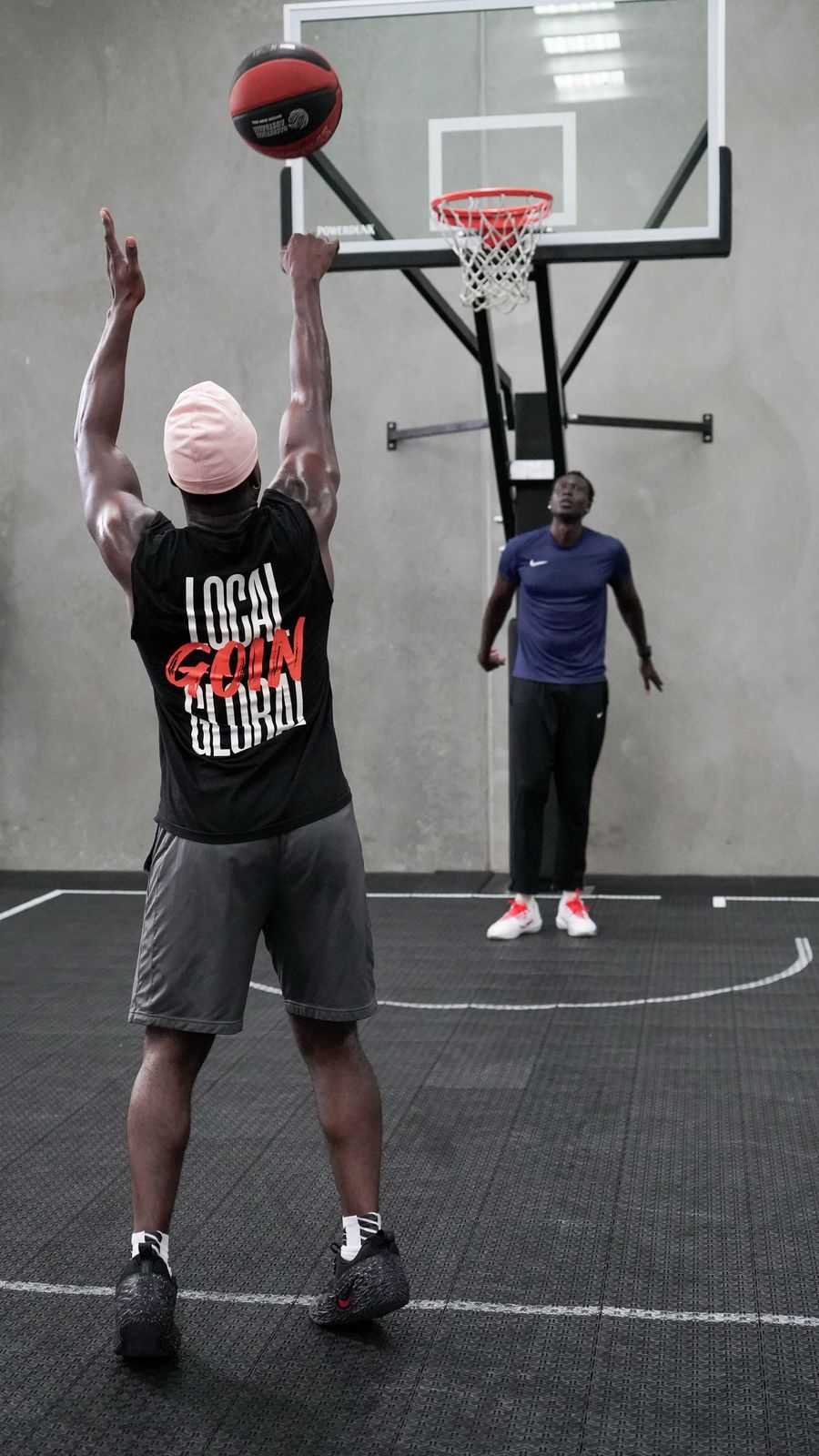 Player releasing a jump shot